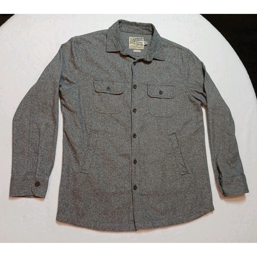 Grayers Mens Button Up Shirt Size Large Gray Flannel Long Sleeve Cold Weather